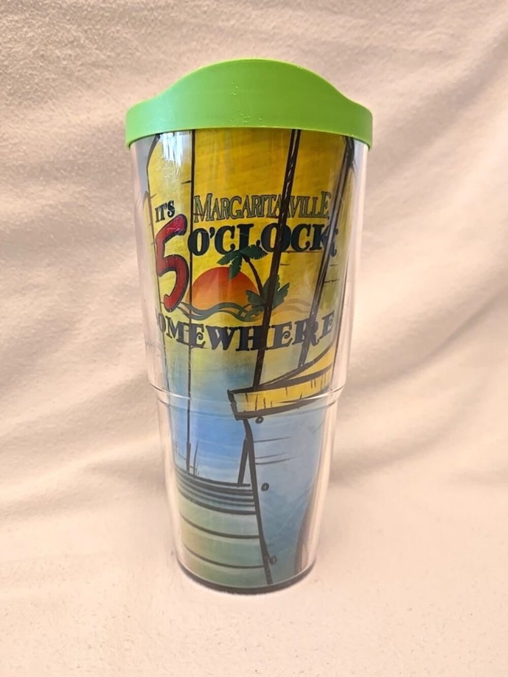 "It's 5 O'Clock Somewhere" Margaritaville by Tervis 24 oz Tumbler w/Cap. NWOT